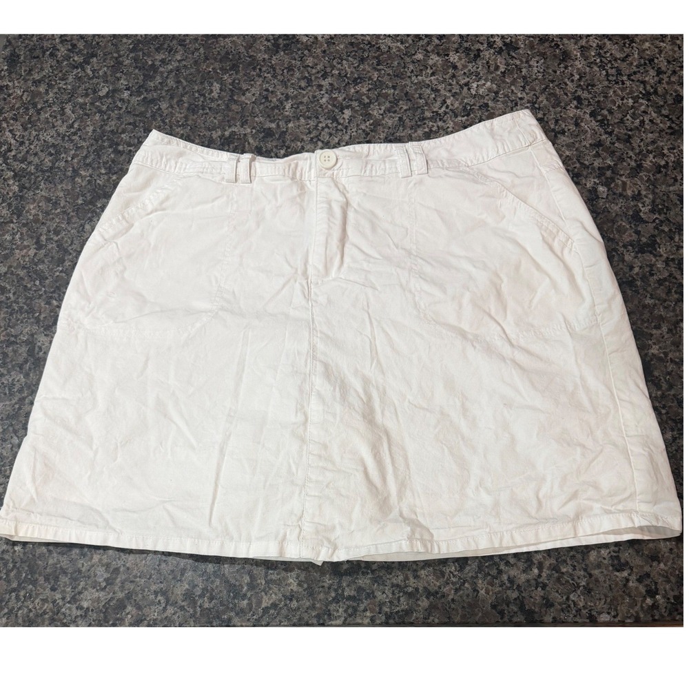 White Stag Womens White Skort Cotton Blend Pockets Size 10